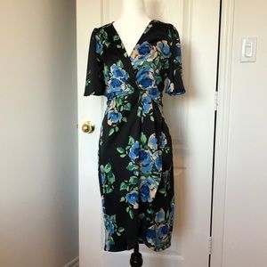 Zara - floral faux wrap dress